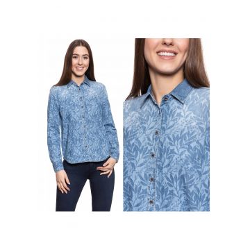 Camasa Din Denim -  Erin - Croi: Slim Fit - Inchidere: Nasturi - Compozitie Material: 100% Bumbac - Numar De Buzunare: 0 - Albastra