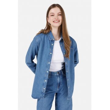 Camasa regular fit din denim - Albastru prafuit