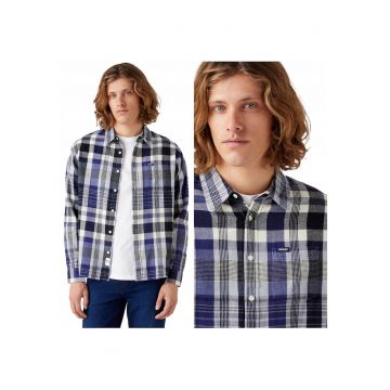 Camasa Barbati -  1 Pkt Shirt - Regular Fit - Nasturi - 1 Buzunar - 100% Bumbac - Confortabila - Eleganta - Ideala Pentru Zi Cu Zi - Marimea 3XL - Violet