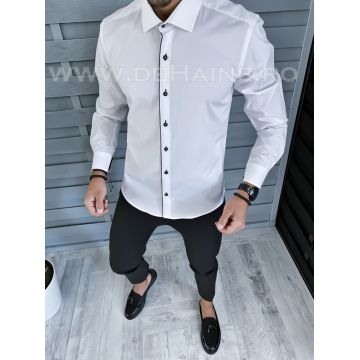 Camasa barbati alba slim fit B1364 11-3