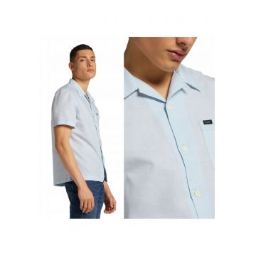 Camasa Barbati -  Camasa Ss Resort - M INTL - Albastru - Croi Regular Fit - Inchidere Nasturi - Compozitie Material 67% Bumbac - 33% In - Numar Buzunare 1
