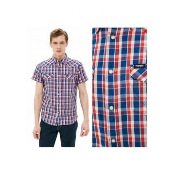 Camasa Barbati -  Camasa Western Cu Maneci Scurte - M INTL - Multicolor - Croi Regular Fit - Inchidere Capse - Numar Buzunare 2 - Compozitie Material 100% Bumbac