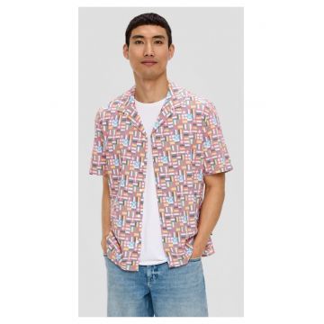 Camasa barbati cu maneca scurta - Regular fit - Rosu deschis