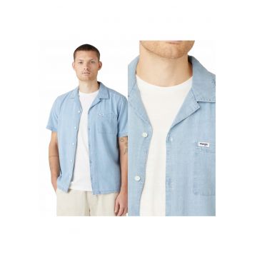 Camasa Barbati -  Ls 1 Pkt Shirt - Regular Fit - Cu Nasturi - 1 Buzunar - 100% Bumbac - Clasica - Durabila - Ideala Pentru Zi Cu Zi - Confortabila - Marimea M - Albastru Deschis