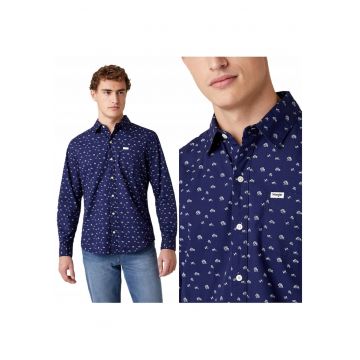 Camasa Barbati -  Ls 1Pkt Shirt - M INTL - Albastru - Croi Regular Fit - Inchidere Nasturi - Compozitie Material 100% Bumbac - Numar Buzunare 1