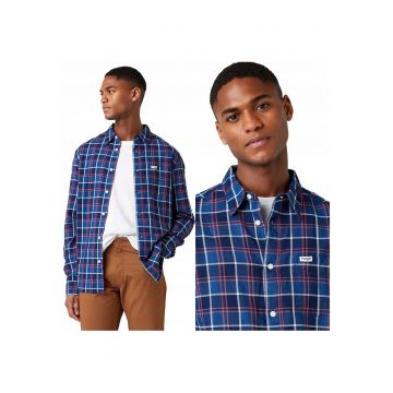 Camasa Barbati -  Ls 1Pkt Shirt - M INTL - Albastru - Regular Fit - Inchidere Nasturi - Compozitie Material 100% Bumbac - Numar Buzunare 1