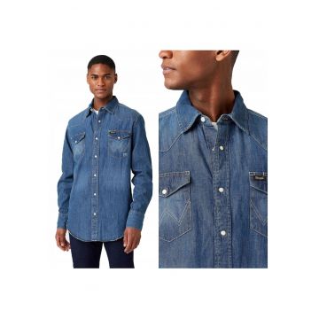 Camasa Barbati -  Ls Workshirt - M INTL - Albastru - Croi Regular Fit - Inchidere Nasturi - Compozitie Material 100% Bumbac - Numar Buzunare 2