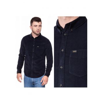 Camasa Barbati -  Model BUTTON DOWN - Croiala Clasica Regular Fit - 100% Bumbac - Cu Nasturi - Cu Buzunar La Piept - Buna Pentru Fiecare Zi Si Birou - Marimea S - Bleumarin