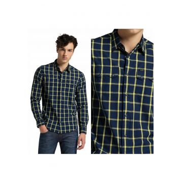 Camasa Barbati -  Rider Shirt - M INTL - Multicolor - Croi Regular Fit - Stil Drept / Regulamentar - Inchidere Nasturi - Compozitie Material 100% Bumbac