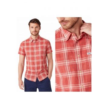 Camasa Barbati -  Ss 1Pkt Shirt - M INTL - Rosu - Croi Regular Fit - Inchidere Nasturi - Compozitie Material 100% Bumbac - Numar Buzunare 1