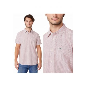 Camasa Barbati -  Ss 1Pkt Shirt - M INTL - Roz - Croi Regular Fit - Inchidere Nasturi - Compozitie Material 55% In - 45% Bumbac - Numar Buzunare 1