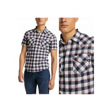 Camasa Barbati -  Ss Western - M INTL - Albastru - Croi Regular Fit - Inchidere Capse - Numar De Buzunare 2 - Compozitie Material 97% Bumbac - 3% Elastan