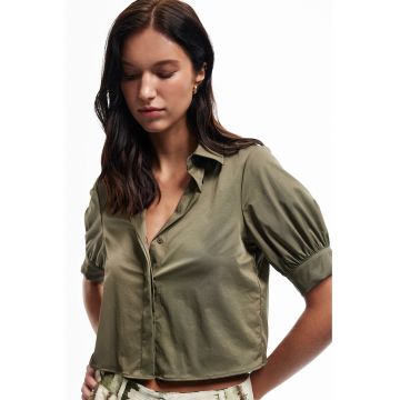 Camasa crop cu maneci bufante