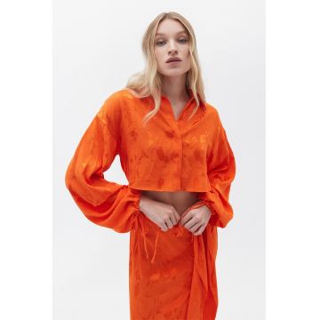 Camasa crop cu maneci cazute