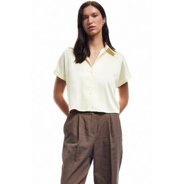 Camasa crop de satin