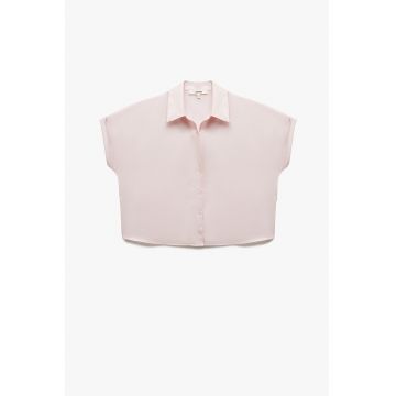 Camasa crop de satin
