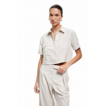 Camasa crop din amestec de modal