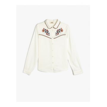 Camasa cu broderie cu model floral