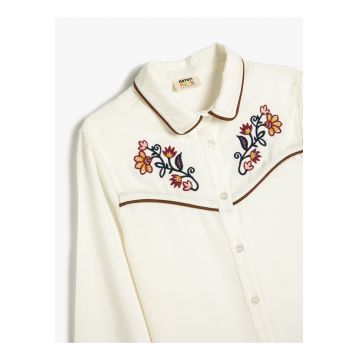 Camasa cu broderie cu model floral