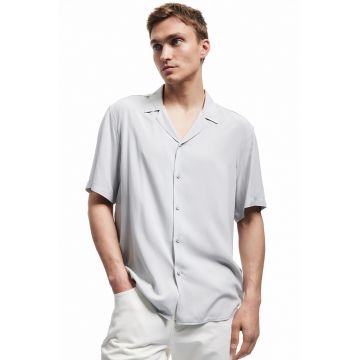 Camasa cu guler si revere - Gri deschis