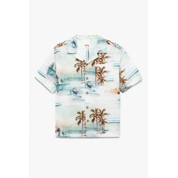Camasa cu maneci scurte si model tropical