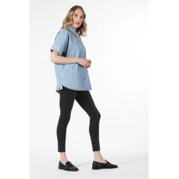 Camasa de denim cu maneci scurte