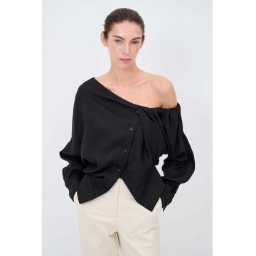 Camasa din tencel cu decolteu pe un umar