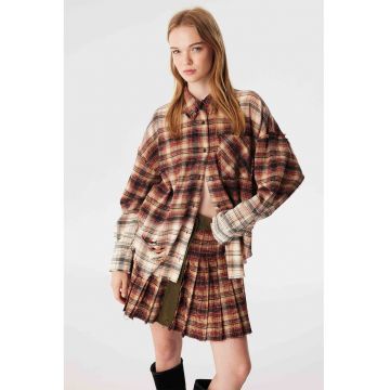 Camasa lejera din bumbac cu model in carouri