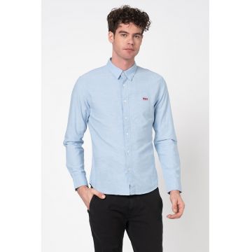 Camasa slim fit cu logo discret