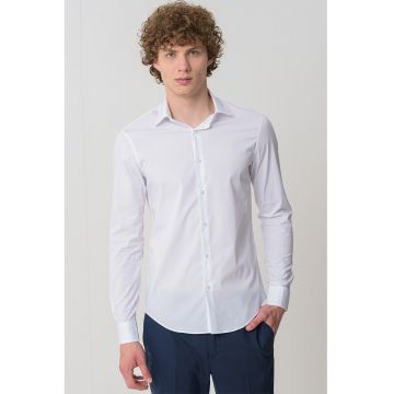 Camasa slim fit din amestec de bumbac