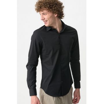 Camasa slim fit din amestec de bumbac