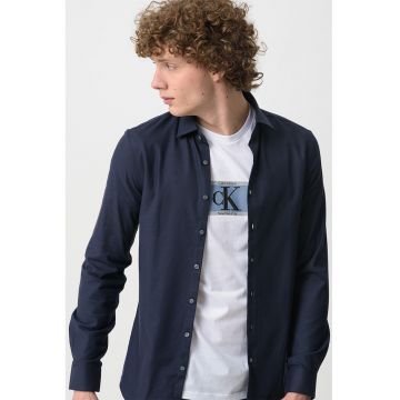 Camasa slim fit din amestec de bumbac organic