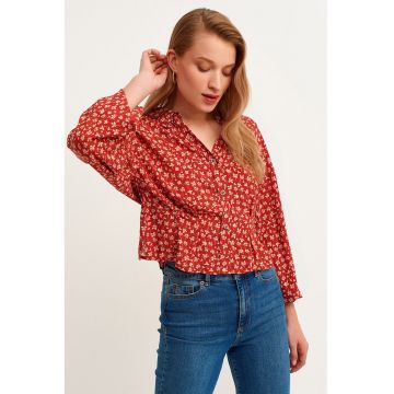Camasa crop cu maneci lungi