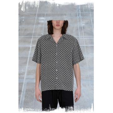 Camasa cu cut drept si imprimeu floral brodat