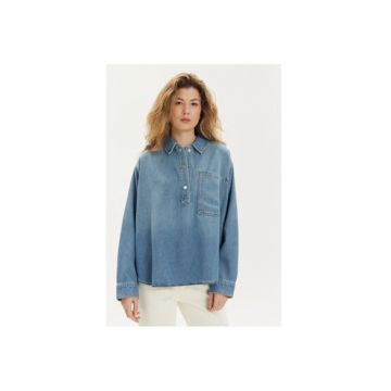 Camasa dama -  303565534 - Lyocell/Bumbac - S INTL - Albastru