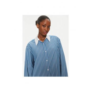 Camasa dama -  303647582 - Bumbac organic - L INTL - Albastru
