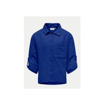 Camasa fete -  304704963 - Bumbac organic - 158 CM - Albastru
