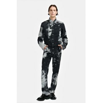 Camasa regular fit cu imprimeu tie dye si inchidere prin capse