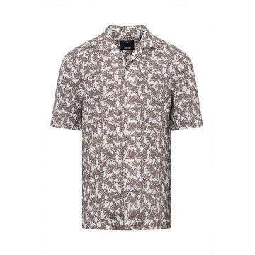 Camasa regular fit cu maneca scurta si imprimeu tip logo
