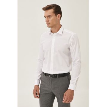 Camasa slim fit din amestec de bumbac