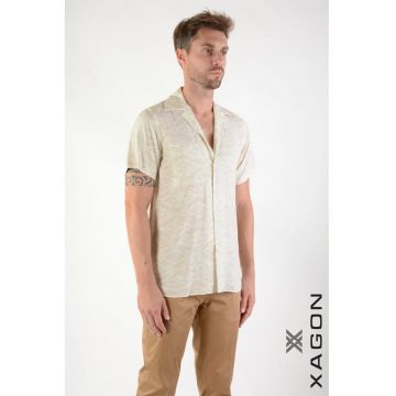 Camasa supradimensionata cu maneca scurta XG - Bej