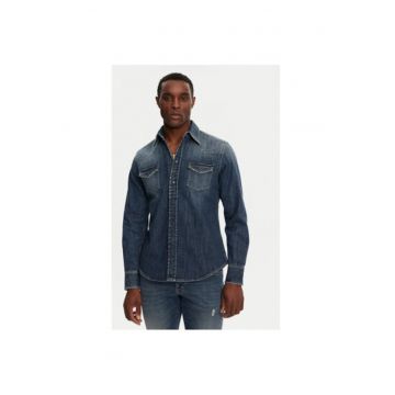 Camasa Barbati -  305315588 - Bumbac - Elastan - Albastru