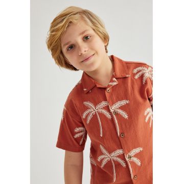 Camasa cu maneci scurte si model tropical