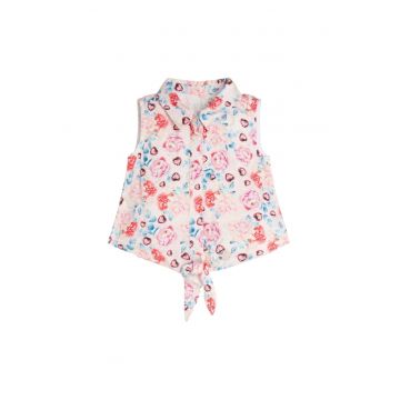Camasa fara maneci cu imprimeu floral -