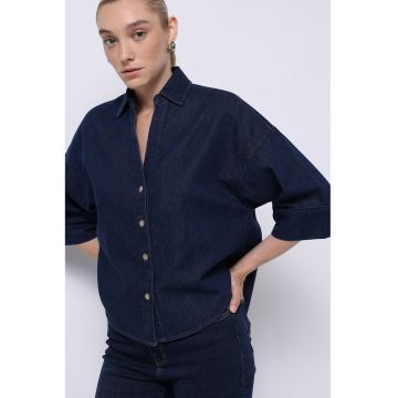 Camasa lejera de denim cu maneci ample
