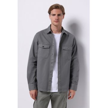 Jacheta de denim cu buzunare pe piept