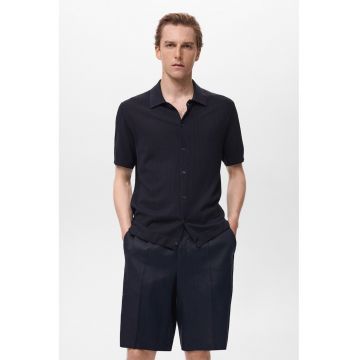 Camasa cu guler polo din tricot cu striatii