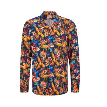 Camasa barbateasca  model floral - raion - multicolor -