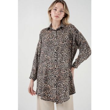 Camasa dama  cu imprimeu leopard