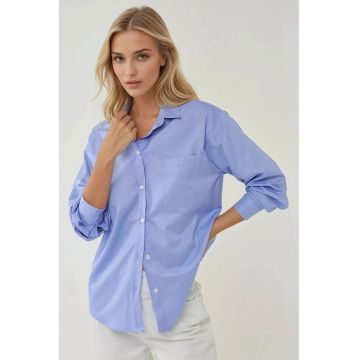 Camasa dama  textil - albastru
